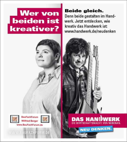 Wer von beiden ist kreativer? Handwerk neu denken. Das Handwerk in Deutschland und die Berufsausbildung.