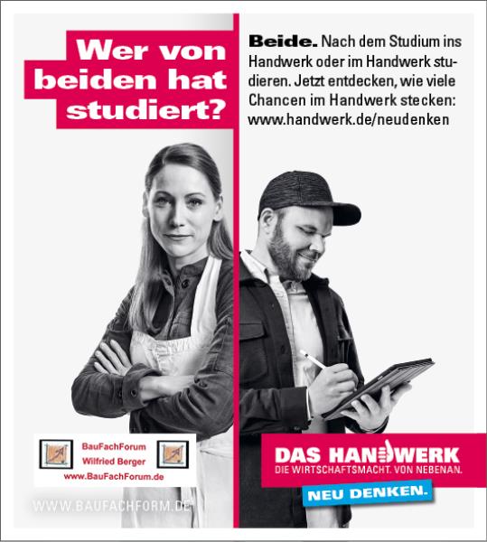 Wer von beiden hat studiert? Handwerk neu denken. Das Handwerk in Deutschland und die Berufsausbildung.