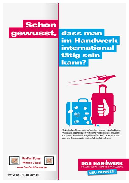 Schon gewusst, dass man im Handwerk international tätig sein kann? Das Handwerk neu denken. Das Handwerk in Deutschland und die Berufsausbildung.