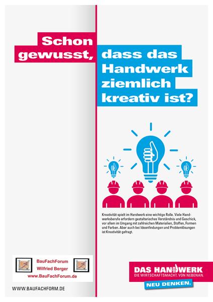 Schon gewusst, dass das Handwerk ziemlich kreativ ist? Das Handwerk neu denken. Das Handwerk in Deutschland und die Berufsausbildung.