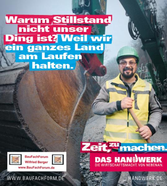 Warum Stillstand nicht unser Ding ist? Weil wir ein ganzes Land am Laufen halten. Das Handwerk neu denken. Das Handwerk in Deutschland und die Berufsausbildung.