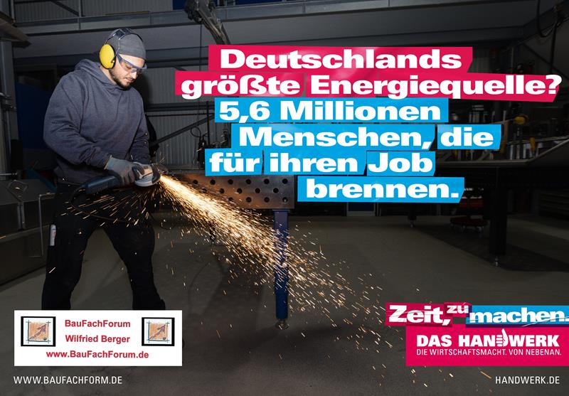 Deutschlands größte Energiequelle? 5.6 Millionen Menschen, die für ihren Job brennen. Zeit zu machen. Das Handwerk neu denken. Das Handwerk in Deutschland und die Berufsausbildung.