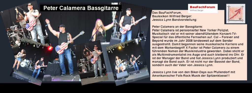 Jessica Lynn Bandvorstellung Peter Calamera an der Bassgitarre New Yorker Polizist Cal – Forever and Beyond 