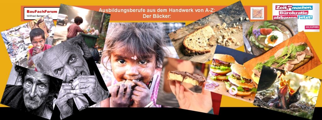 Bäcker Ausbildungsberuf im Handwerk Lehrstellenbörse: Aus der Geschichte heraus ist Brot ein Grundnahrungsmittel mit dem auch mit den Broteinheiten, die Gesundheit der Menschen sichergestellt wird. 