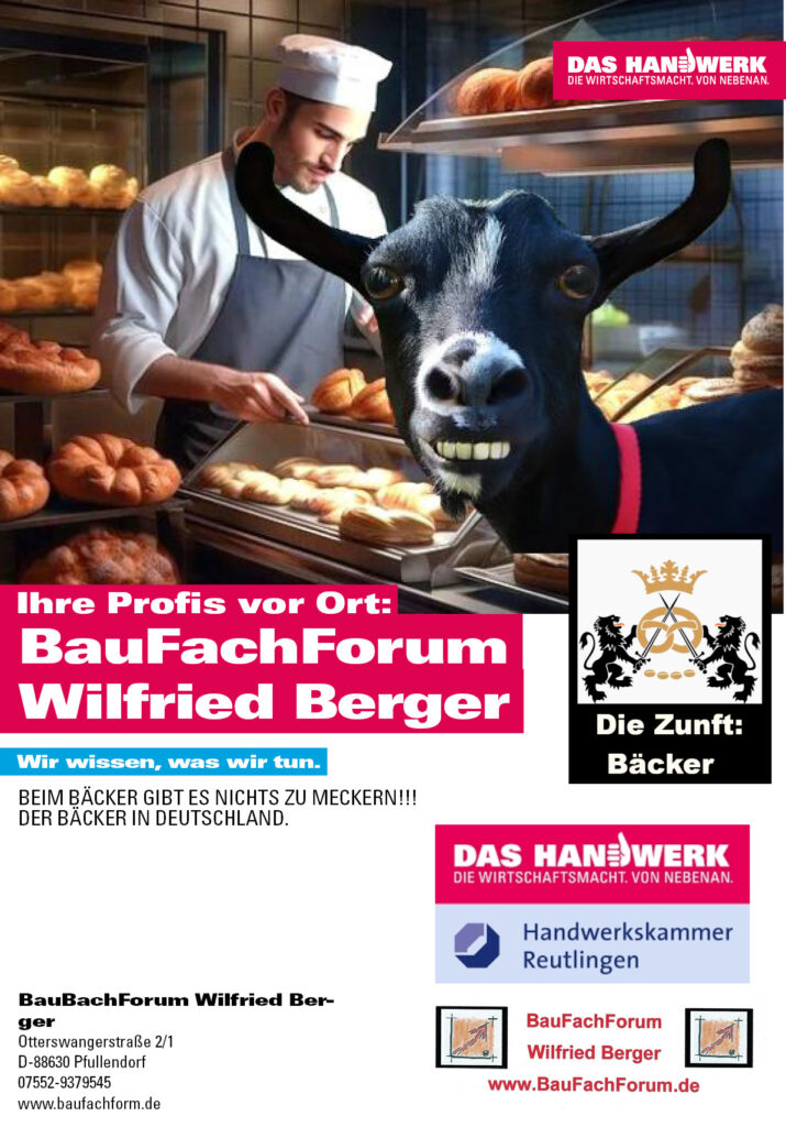 Beim Bäcker gibt es nichts zum Meckern!!! Der Bäcker in Deutschland.