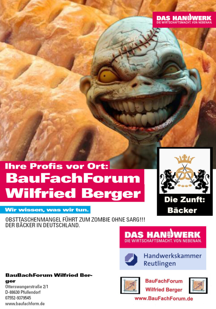 Obsttaschenmangel führt zum Zombie ohne Sarg!!! Der Bäcker in Deutschland.