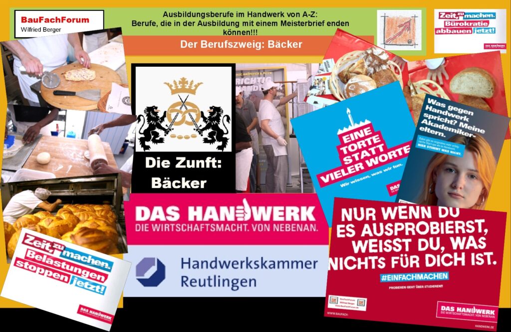 Bäcker Ausbildungsberuf im Handwerk Lehrstellenbörse: Die Handwerkskammer und die untergliederten Innungen der Berufe sind für euch für eure Ausbildung zum Bäcker Gesellen und Meister zuständig. 