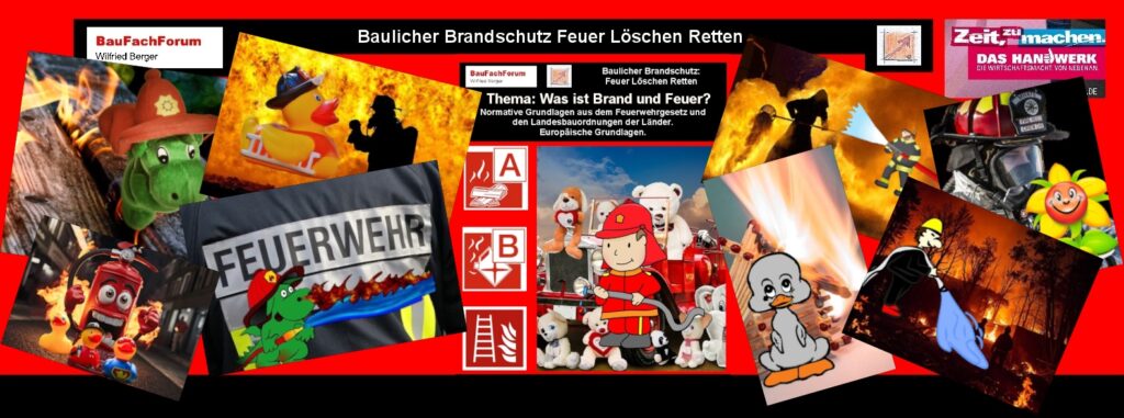 Baulicher Brandschutz Feuer Löschen Retten:
Ist der bauliche Brandschutz nur eine Vorschriften-Grundlage?
Das Bild sollte dies deutlich machen. Brandschutz ist wohl eine gesetzliche Grundlage, die wir auf unseren Baustellen einhalten müssen. Auch ist meist klar versankert, wann Brandschutzübungen vorgenommen werden müssen. Aus der Arbeitsstättenverordnung heraus, sind hier klare Vorgaben vorgegeben. Für Mehrfamilienhäuser regelt dies meist die Grundlage der Versicherer in den Brandschutzvorschriften für Mehrfamilienhäuser in Baden-Württemberg beispielsweise. 
Einfach das Bild anklicken und Ihr kommt auf ein spannendes Video vom BauFachForum, meist passend zum Thema. Dabei verlässt Ihr das BauFachForum und kommt auf die YouTube-Seite vom BauFachForum.
