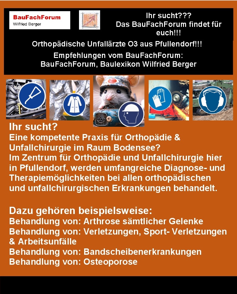 Ihr sucht?
Eine kompetente Praxis für Orthopädie & Unfallchirurgie im Raum Bodensee? 
Im Zentrum für Orthopädie und Unfallchirurgie hier in Pfullendorf, werden umfangreiche Diagnose- und Therapiemöglichkeiten bei allen orthopädischen und unfallchirurgischen Erkrankungen behandelt.

Dazu gehören beispielsweise:
Behandlung von: Arthrose sämtlicher Gelenke
Behandlung von: Verletzungen, Sport- Verletzungen & Arbeitsunfälle
Behandlung von: Bandscheibenerkrankungen
Behandlung von: Osteoporose

Die Ärzte:
Dr. med. Philipp Wagner:
Facharzt für Unfallchirurgie & Orthopädie
Durchgangsarzt oder kurz D-Arzt
 Zusatzbezeichnung: 
Spezielle Unfallchirurgie
Rettungsmedizin
Chirotherapie
Rennsportarzt oder kurz FIA oder FIM
Fachexperte Endoprothetikzentren

Dr. med. Tim Bernhard:
Facharzt für Unfallchirurgie & Orthopädie
Durchgangsarzt oder kurz D-Arzt
Zusatzbezeichnungen:
Chirotherapie
Akupunktur
Sportmedizin
Zertifizierter Fußchirurg
