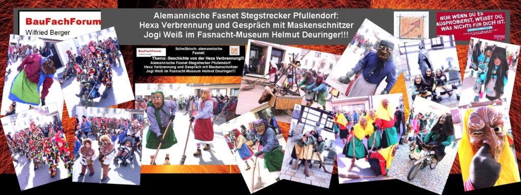 Hexa Verbrennung, Alemannische Fasnet Stegstrecker Pfullendorf
Hexa und das Verbrennen der Hexa:
Aus den historischen, geschichtlichen Hintergründe heraus können wir erkennen, dass die Hexenkultur der Fasnet sicherlich nicht aus der Hexenverfolgung des Mittelalters abgeleitet werden kann. 
Auch kann nicht abgeleitet werden, dass die Hexa-Verbrennung bei Fasching etwas mit der Vernichtung von Hexen zu tun hat.  
Vielmehr muss hier aus dem Brauchtum wie auch aus den Märchen heraus gesehen werden, dass es immer zwei Seiten der Sache gibt. Somit auch für Menschen im alpenländlichen Raum auf Bergeshöhe mit Wäldern und strengen Wintern, die Jahreszeiten den Guten und den Bösen Mächten zugestellt wurden. 
Das heißt, dass die Zeit des Winters von November bis Januar den bösen Mächten wie Hexen und Geistern zugestellt wurde. 
